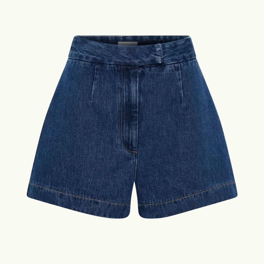 Meshki Blue High-Waist Denim Shorts - Picture 3 of 5